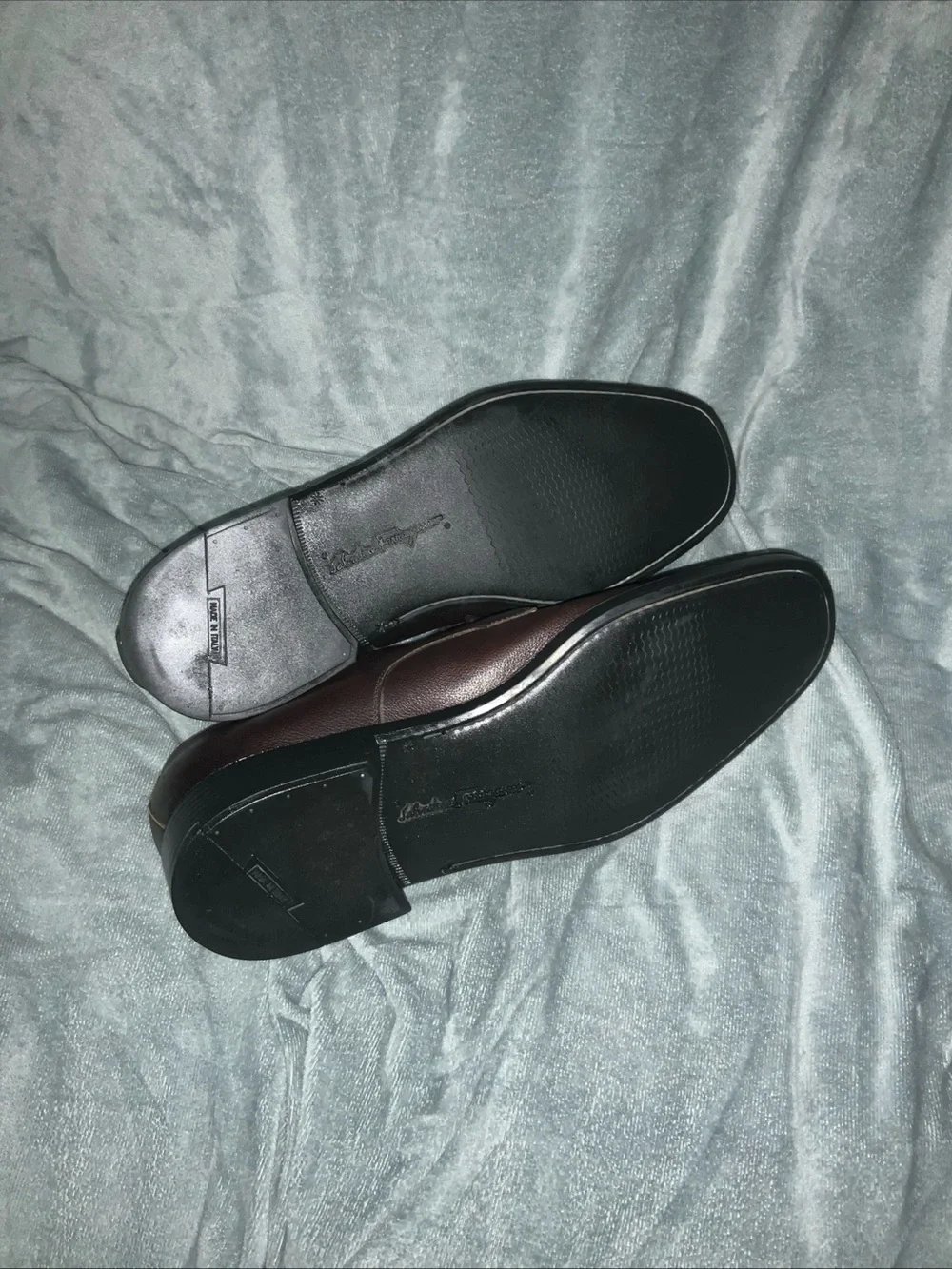 Salvatore Ferragamo Men’s oxfords comfy sole pebble leather Shoes. Sz. 13 E.